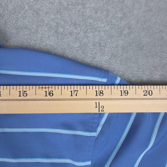 Fairway & Greene F&G Tech Large Blue Stripe Golf Polo Shirt The Ridge Logo - Picture 9 of 10